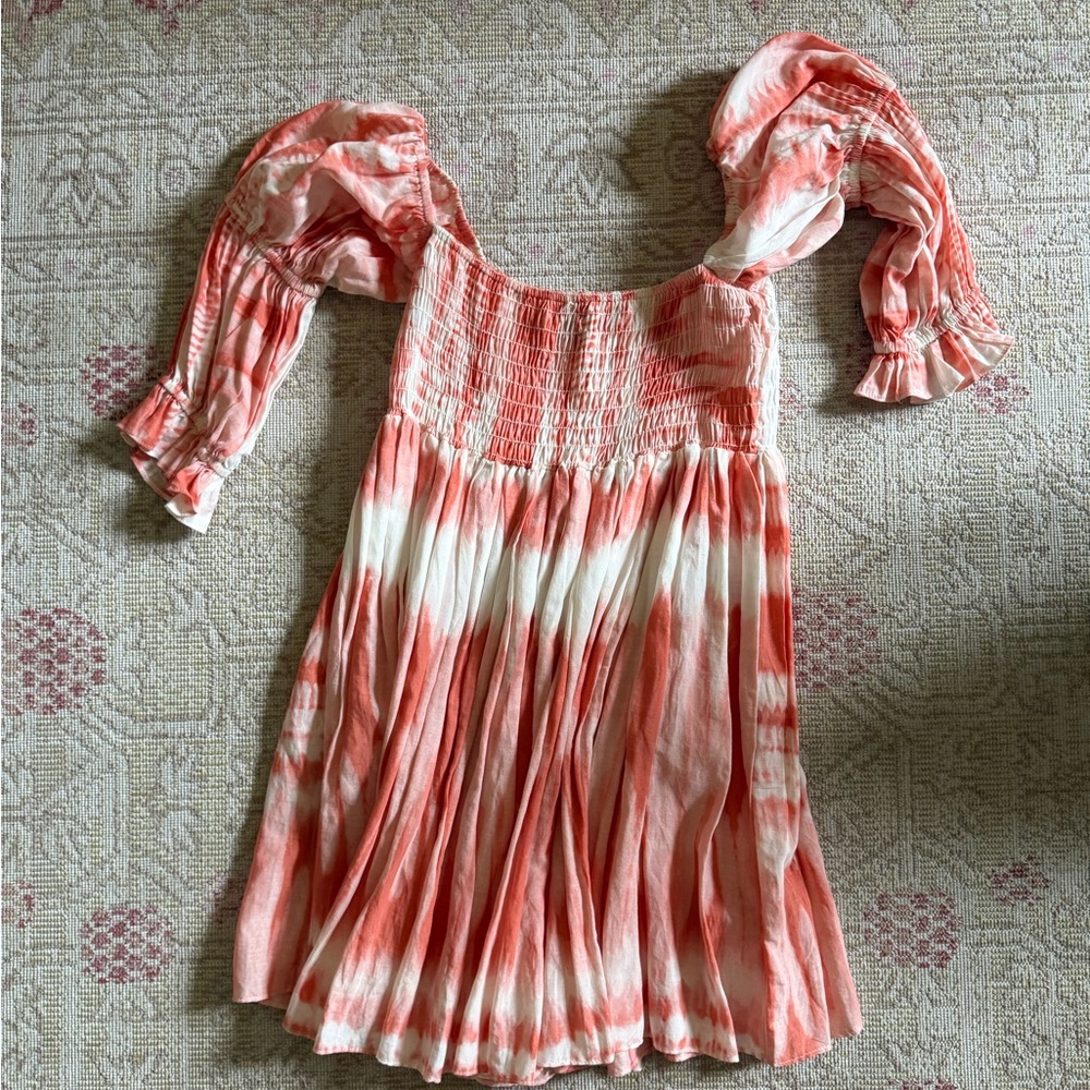 Misa Los Angeles Coral and White Mini Dress